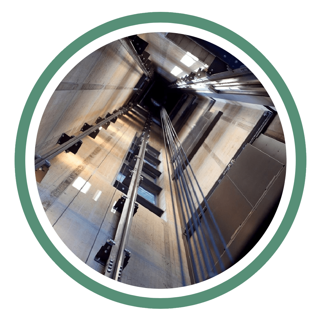 A picture of the inside of an elevator.